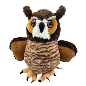 Wild Republic Cuddlekins Great Horned Owl Large Stuffed Animal Plush Toy 12"